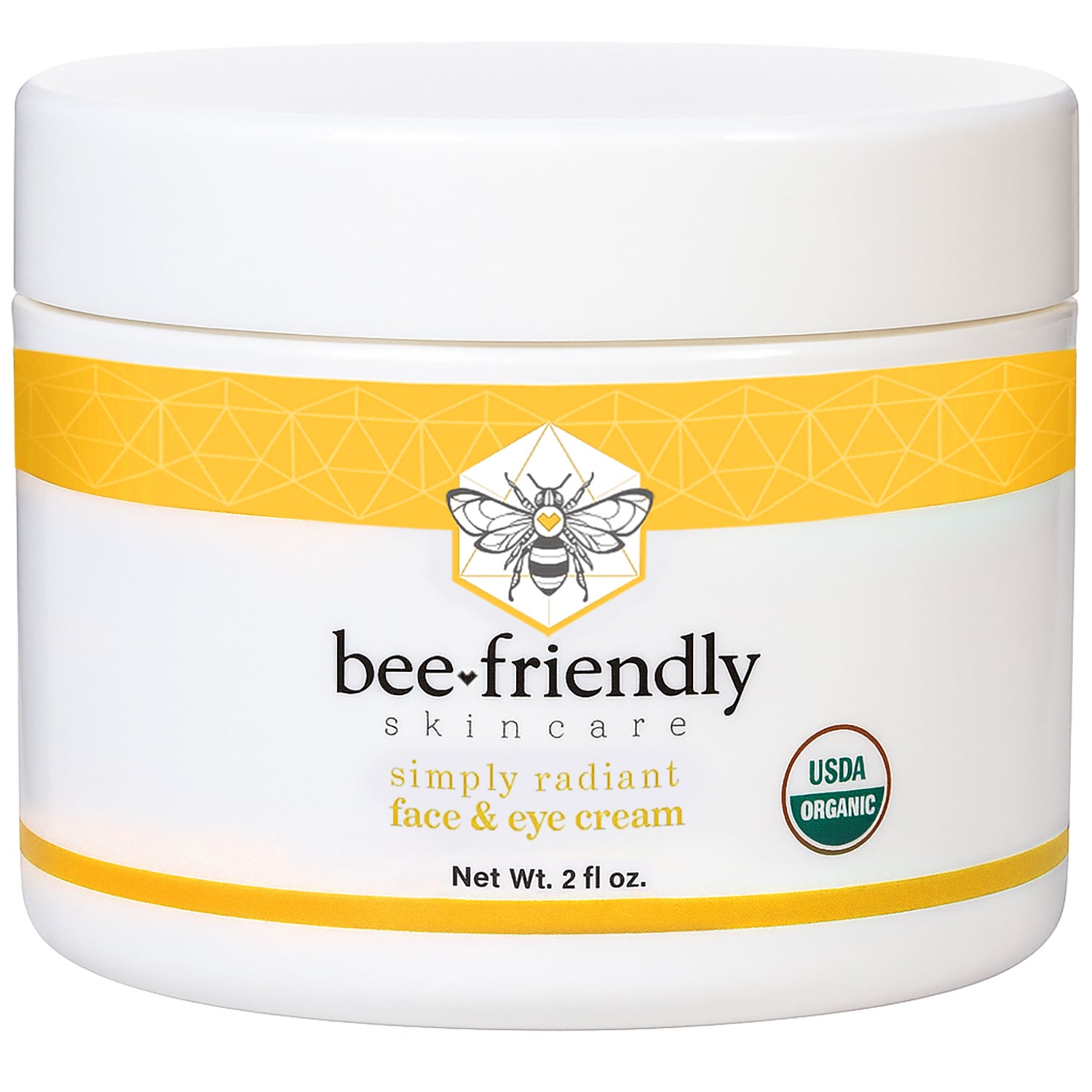 Face and Eye Cream by BeeFriendly Natural USDA Certified Organic Moisturizer, All In One Face, Eye, Neck, Decollete Cream, 2 oz